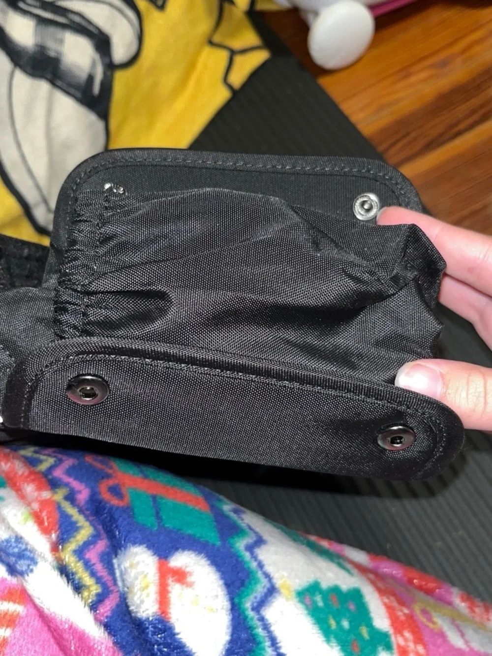 Lug Black Quilted Messenger Bag with Silver Trim